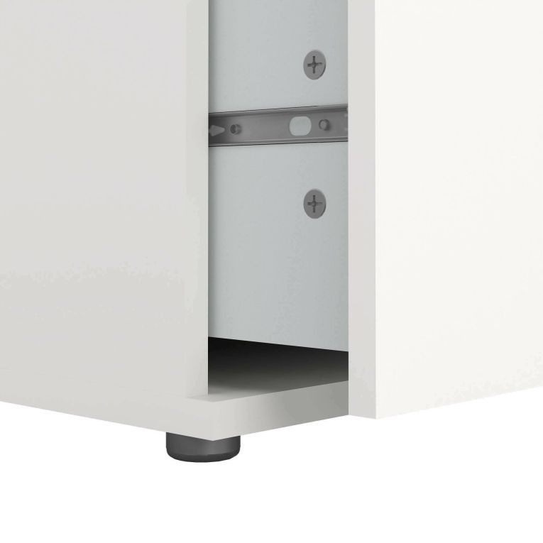 Cassettiera Pomme, Settimino multiuso, Comò camera da letto, Mobile con cassetti, 77x40 h84 cm, Bianco