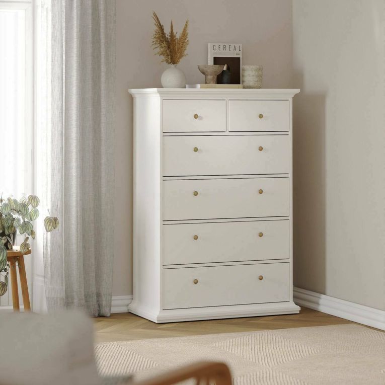 Cassettiera rustica bianca 96x139h cm - Gaetana