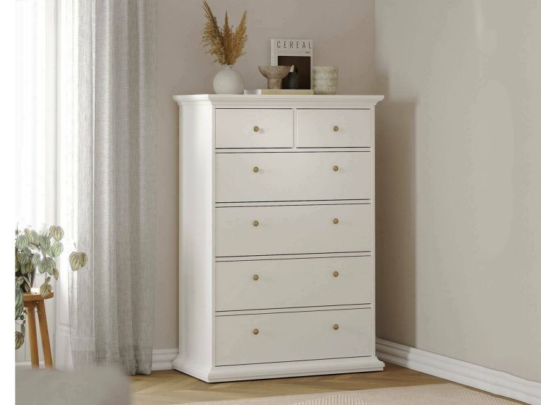Cassettiera rustica bianca 96x139h cm - Gaetana