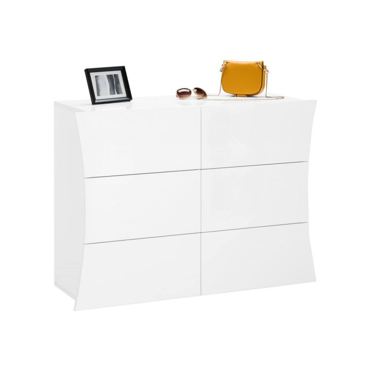 Cassettiera salvaspazio bianca lucida 111x82h cm - Albelaziz