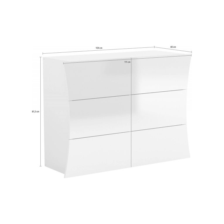 Cassettiera salvaspazio bianca lucida 111x82h cm - Albelaziz