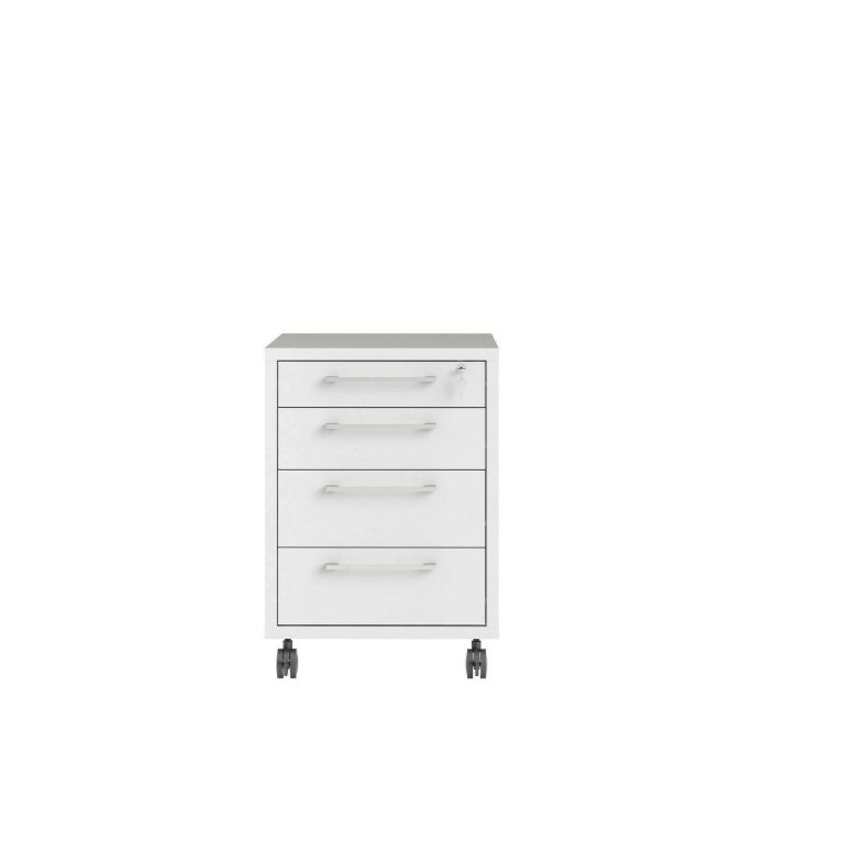 Cassettiera Solange, Settimino multiuso, Comò camera da letto, Mobile con cassetti, 48x49 h68 cm, Bianco