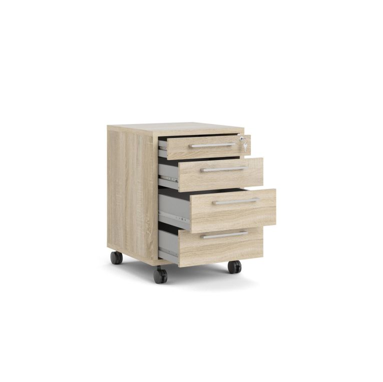 Cassettiera Solange, Settimino multiuso, Comò camera da letto, Mobile con cassetti, 48x49 h68 cm, Quercia