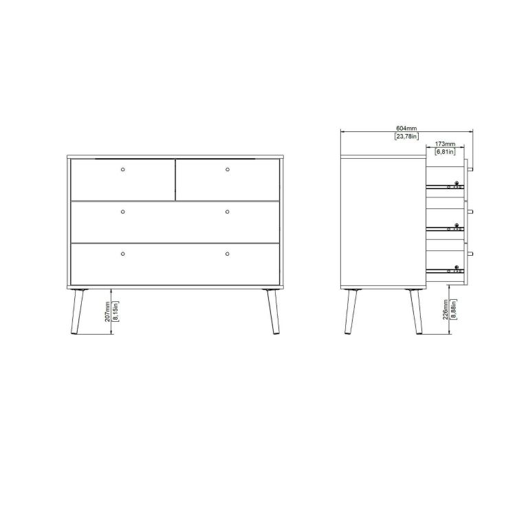 Cassettiera Tiffany, Settimino multiuso, Comò camera da letto, Mobile con cassetti, 39x99 h82 cm, Bianco