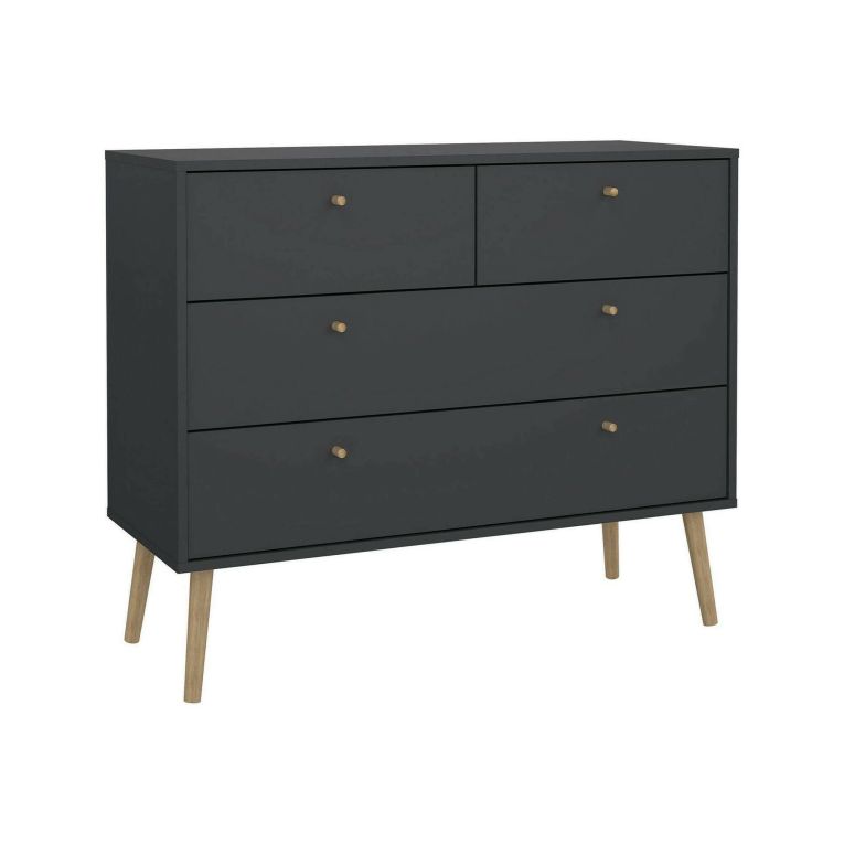 Cassettiera Tiffany, Settimino multiuso, Comò camera da letto, Mobile con cassetti, 39x99 h82 cm, Grigio