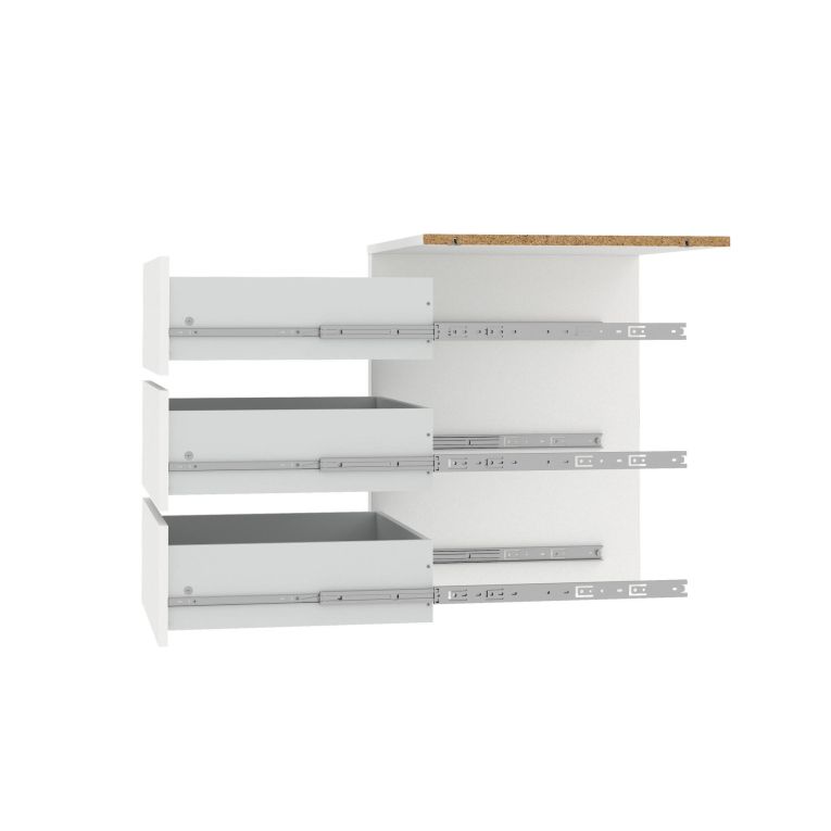 Cassettiera Valentine, Settimino multiuso, Comò camera da letto, Mobile con cassetti, 55x57 h70 cm, Bianco