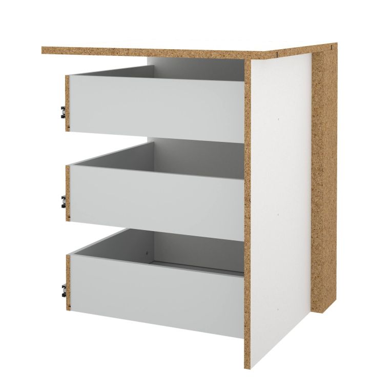 Cassettiera Valentine, Settimino multiuso, Comò camera da letto, Mobile con cassetti, 55x57 h70 cm, Bianco