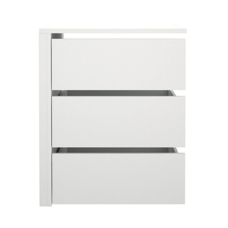 Cassettiera Valentine, Settimino multiuso, Comò camera da letto, Mobile con cassetti, 55x57 h70 cm, Bianco