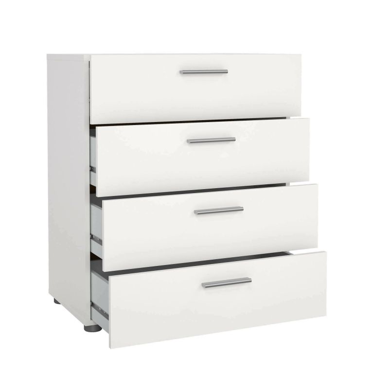 Cassettiera Valerie, Settimino multiuso, Comò camera da letto, Mobile con cassetti, 70x40 h82 cm, Bianco