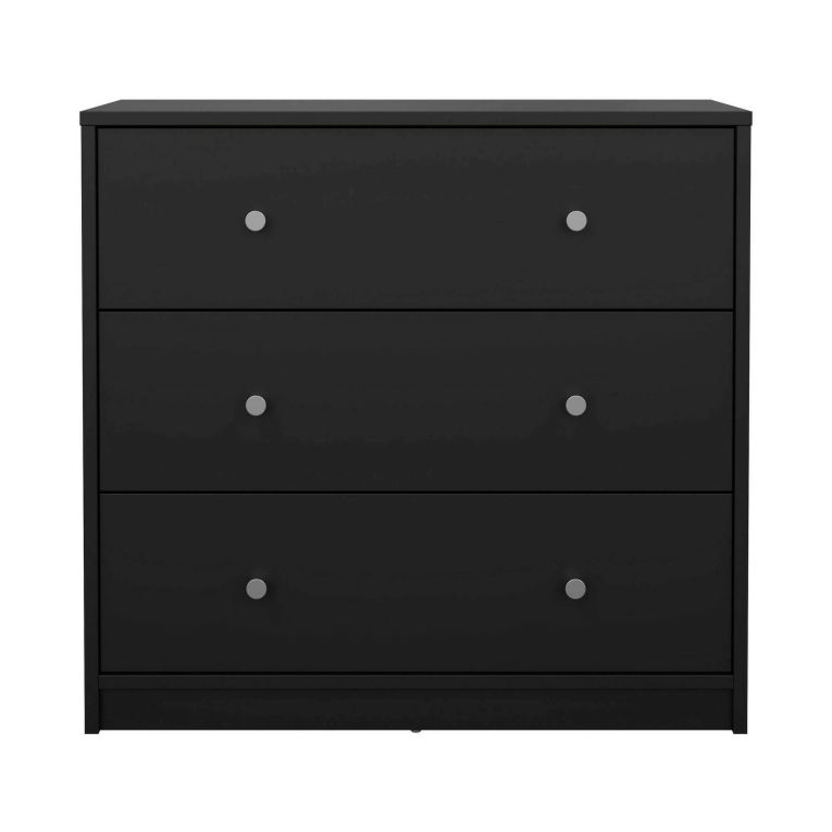 Cassettiera Vivienne, Settimino multiuso, Comò camera da letto, Mobile con cassetti, 72x30 h68 cm, Nero