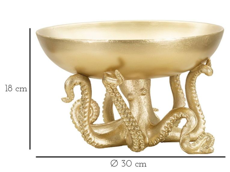 Ciotola Roy, 30x30 h18 cm, Oro