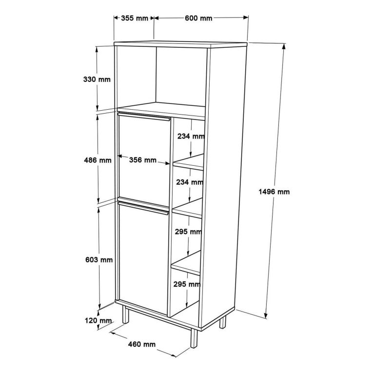 Colonna 2 ante 160x45h cm bianco - Merbok