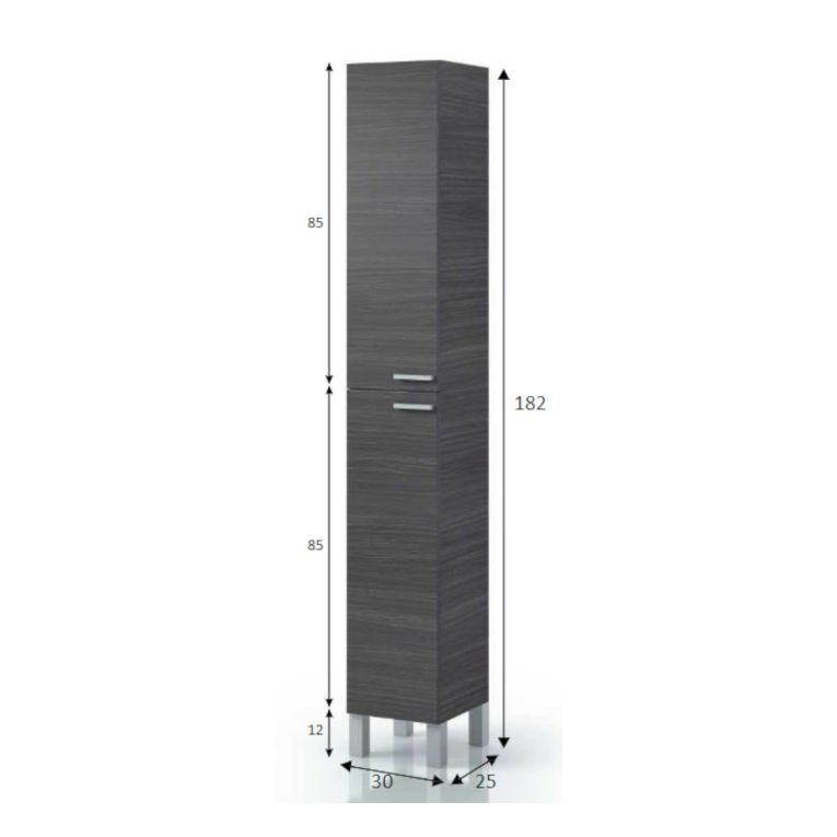 Colonna 2 ante 30x182h cm grigio cenere - Ark