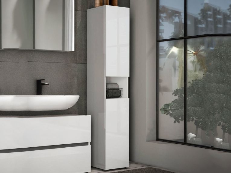 Colonna 2 ante 34x180h cm bianco lucido - Volpetta