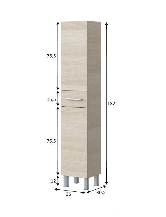 Colonna 2 ante minimal 35x182h cm rovere - Alka