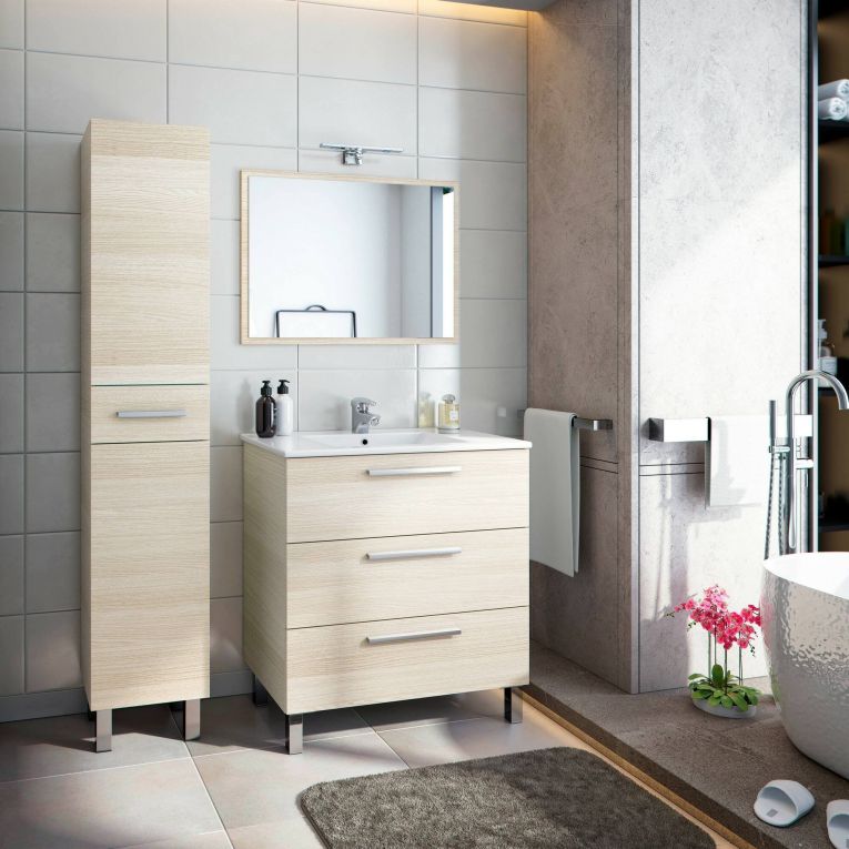 Colonna 2 ante minimal 35x182h cm rovere - Alka