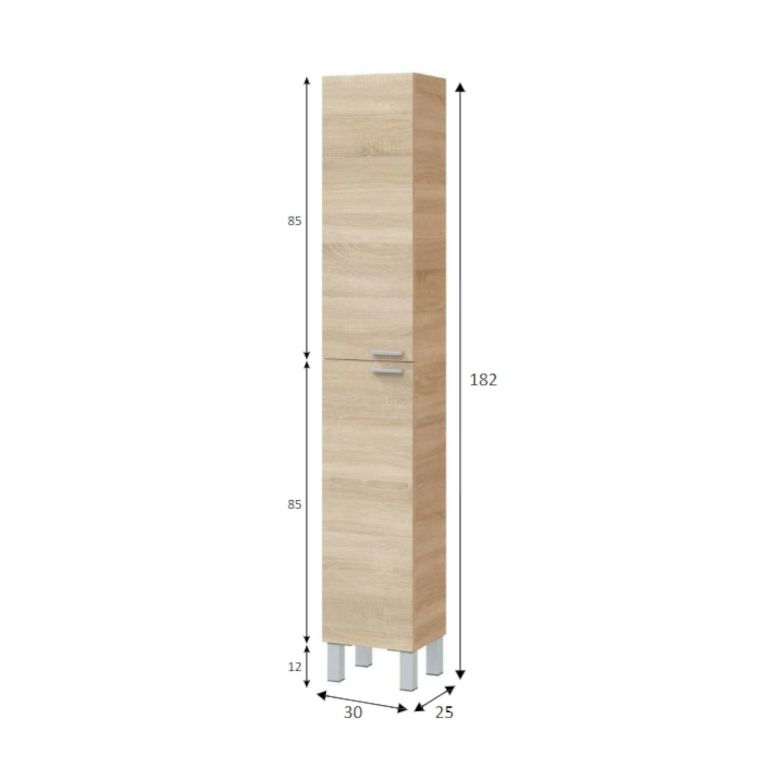 Colonna moderna 2 ante 30x182h cm rovere - Ark