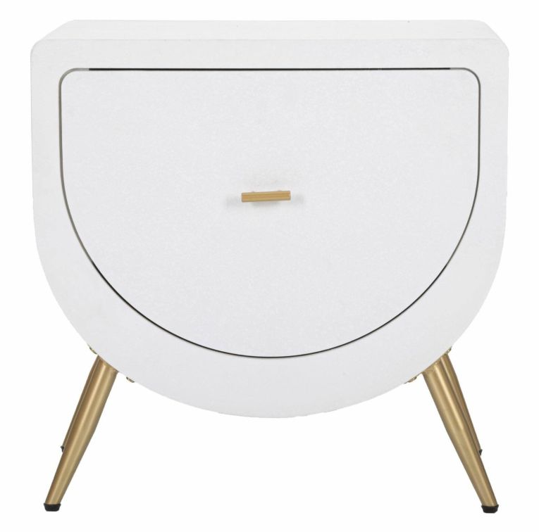 Comodino 1 anta bianco e oro 50x32x50h cm - Suze