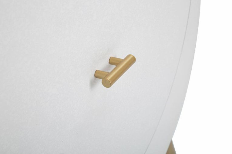 Comodino 1 anta bianco e oro 50x32x50h cm - Suze