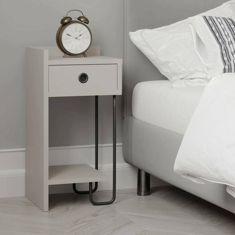 Comodino 1 cassetto beige 32x30x61h cm - Cedro