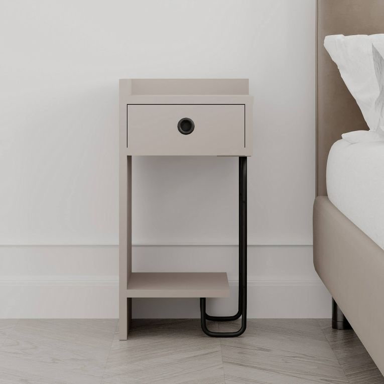 Comodino 1 cassetto beige 32x30x61h cm - Cedro