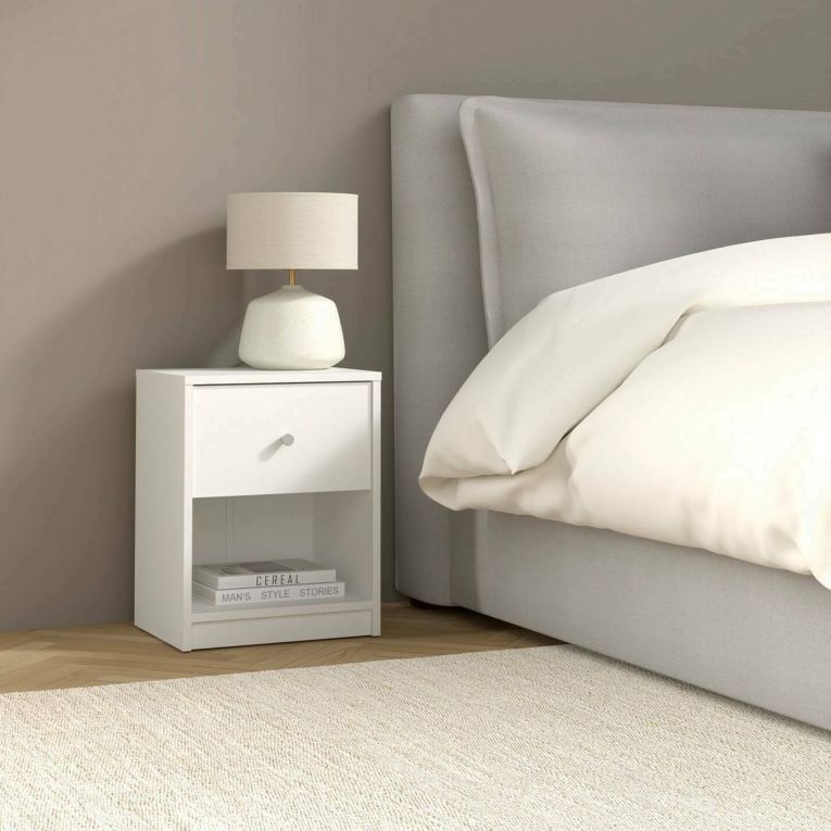 Comodino 1 cassetto bianco 37x30x48h cm - Kastri
