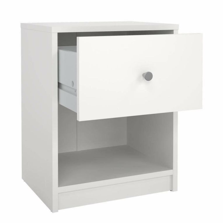 Comodino 1 cassetto bianco 37x30x48h cm - Kastri