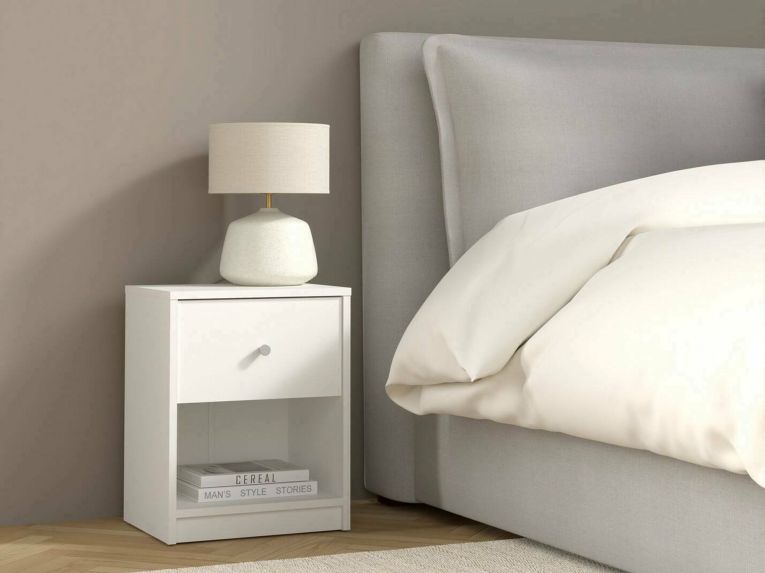 Comodino 1 cassetto bianco 37x30x48h cm - Kastri