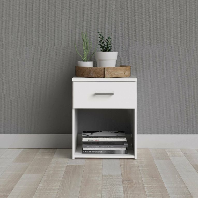 Comodino 1 cassetto bianco 37x35x47h cm - Giustina