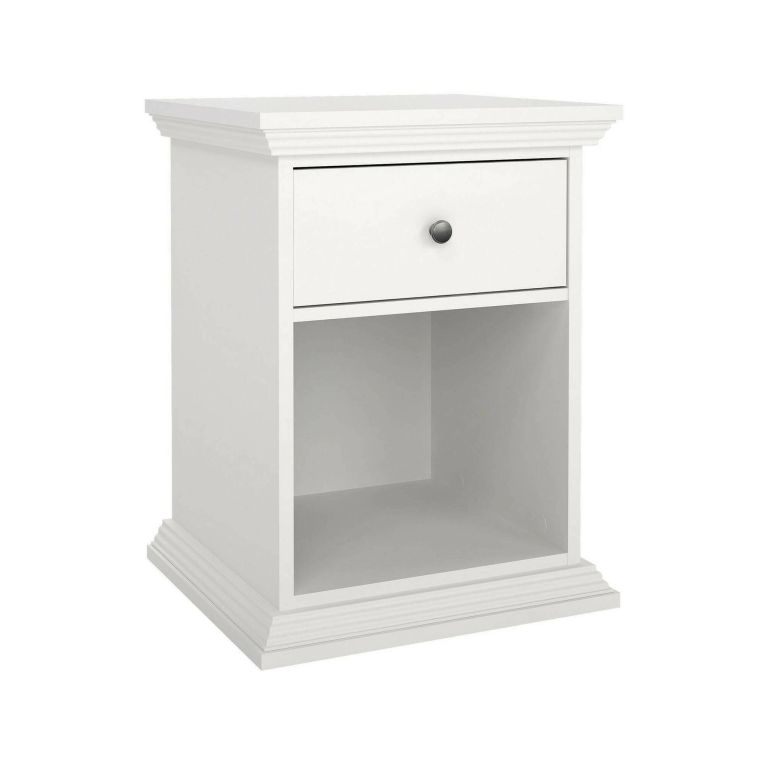 Comodino 1 cassetto bianco 47x43x63h cm - Pascal