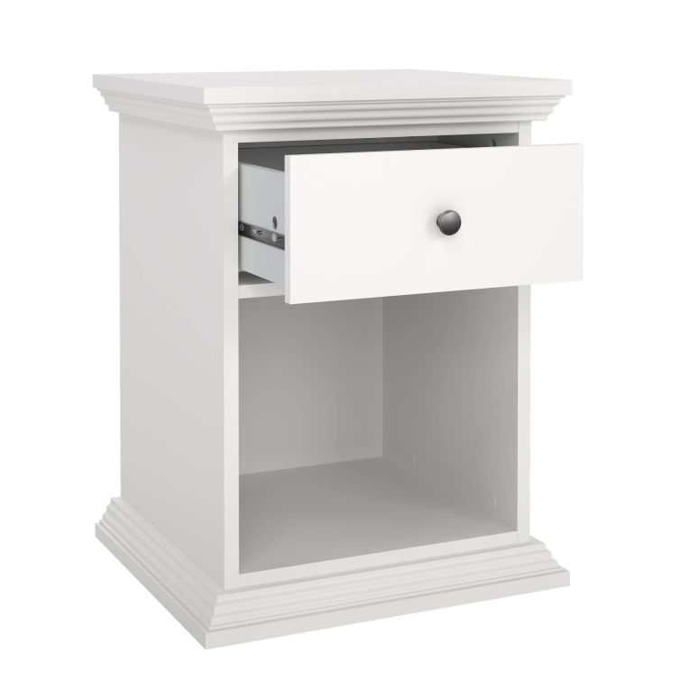 Comodino 1 cassetto bianco 47x43x63h cm - Pascal