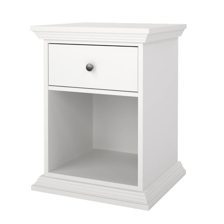 Comodino 1 cassetto bianco 47x43x63h cm - Pascal