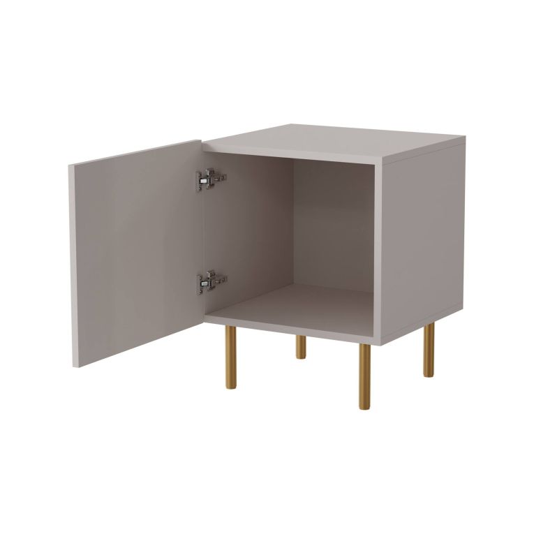 Comodino 1 ripiano beige 44x40x51h cm - Set di 2 comodini Farini