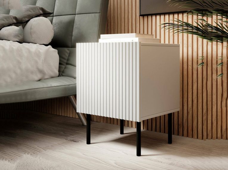 Comodino 1 ripiano bianco 44x40x51h cm - Set di 2 comodini Femmine