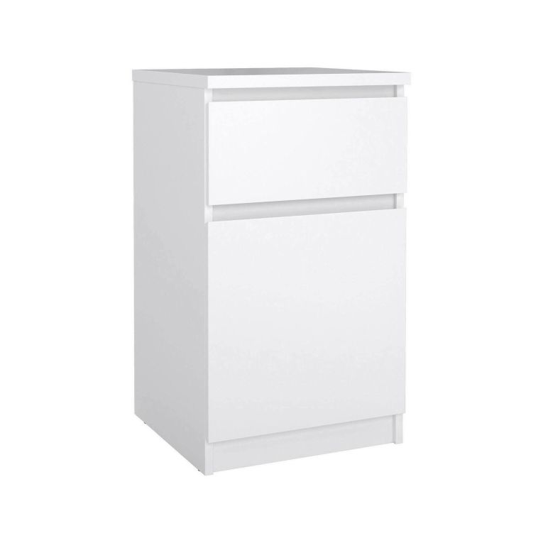 Comodino 1 ripiano bianco lucido 40x40x70h cm - Delfini
