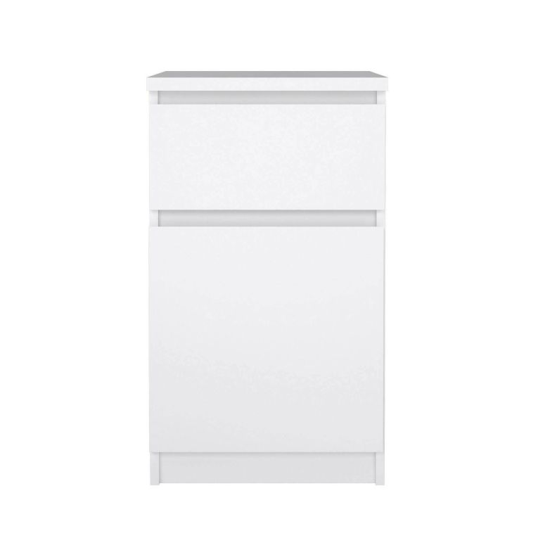 Comodino 1 ripiano bianco lucido 40x40x70h cm - Delfini