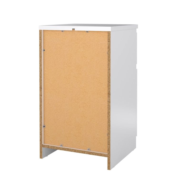 Comodino 1 ripiano bianco lucido 40x40x70h cm - Delfini