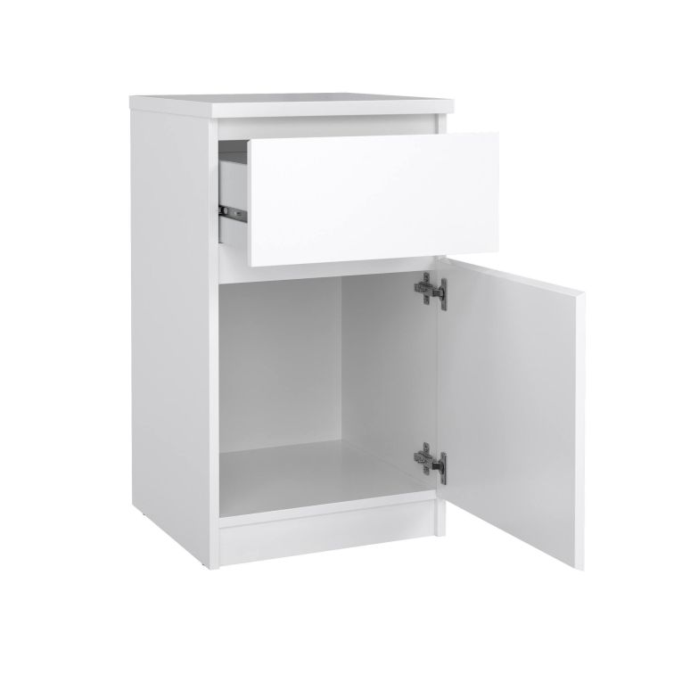 Comodino 1 ripiano bianco lucido 40x40x70h cm - Delfini