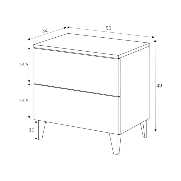 Comodino 1 ripiano bianco lucido 50x34x49h cm - Armageddo