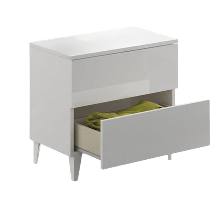 Comodino 1 ripiano bianco lucido 50x34x49h cm - Armageddo