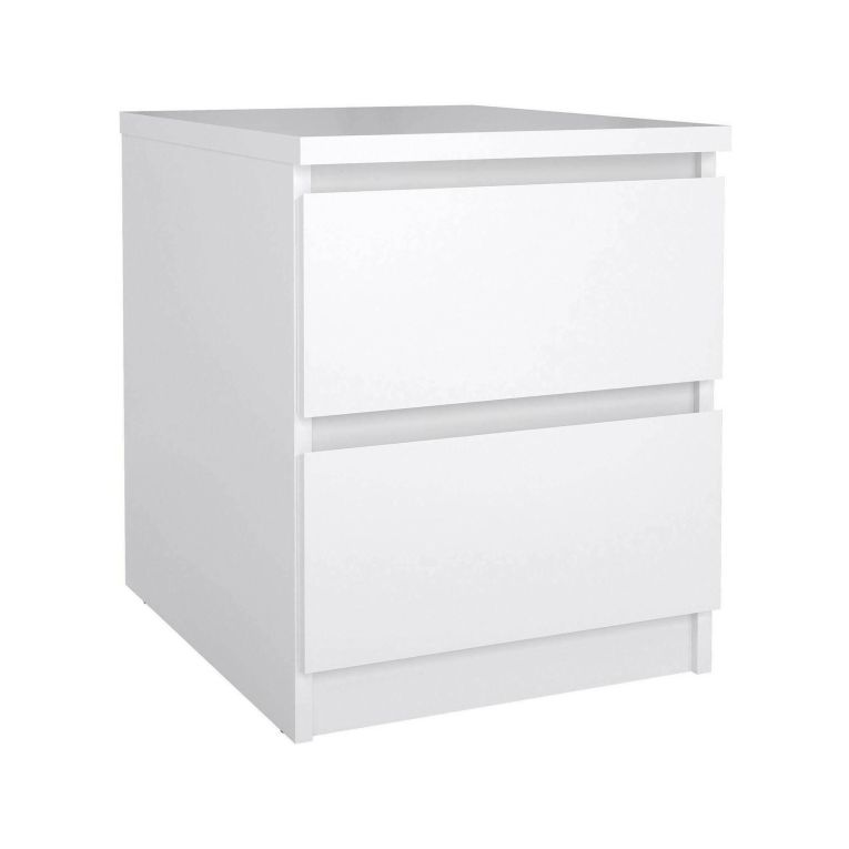 Comodino 1 ripiano bianco lucido 50x40x49h cm - Daiki