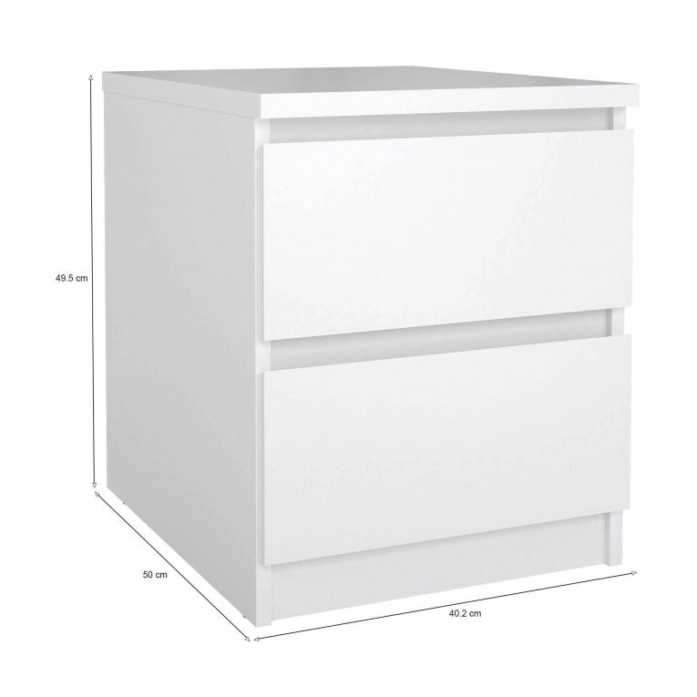 Comodino 1 ripiano bianco lucido 50x40x49h cm - Daiki