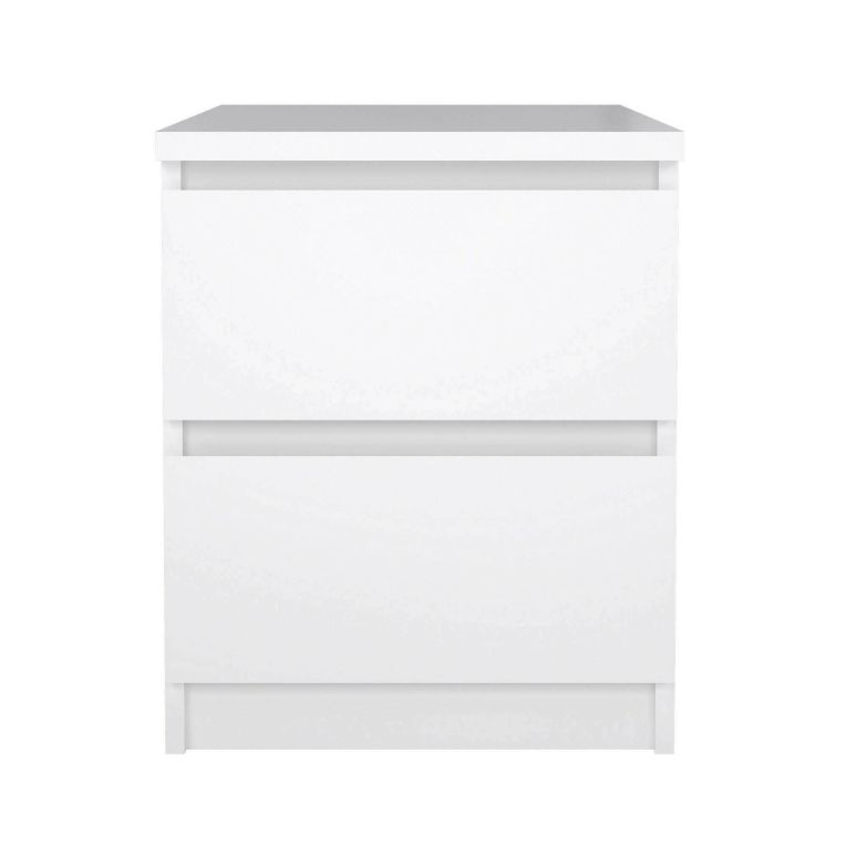Comodino 1 ripiano bianco lucido 50x40x49h cm - Daiki