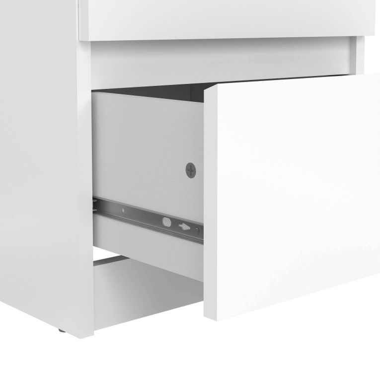 Comodino 1 ripiano bianco lucido 50x40x49h cm - Daiki