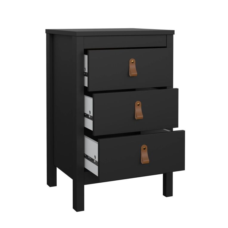 Comodino 1 ripiano nero 43x38x70h cm - Lombardia