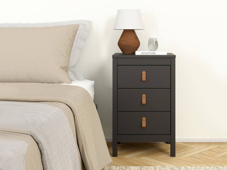 Comodino 1 ripiano nero 43x38x70h cm - Lombardia