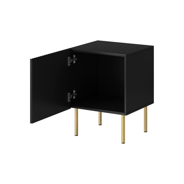 Comodino 1 ripiano nero 44x40x51h cm - Set di 2 comodini Farini