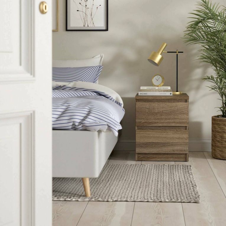 Comodino 1 ripiano rovere 50x40x49h cm - Daiki