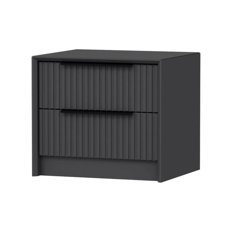 Comodino 2 cassetti antracite 45x45x53h cm - Moke