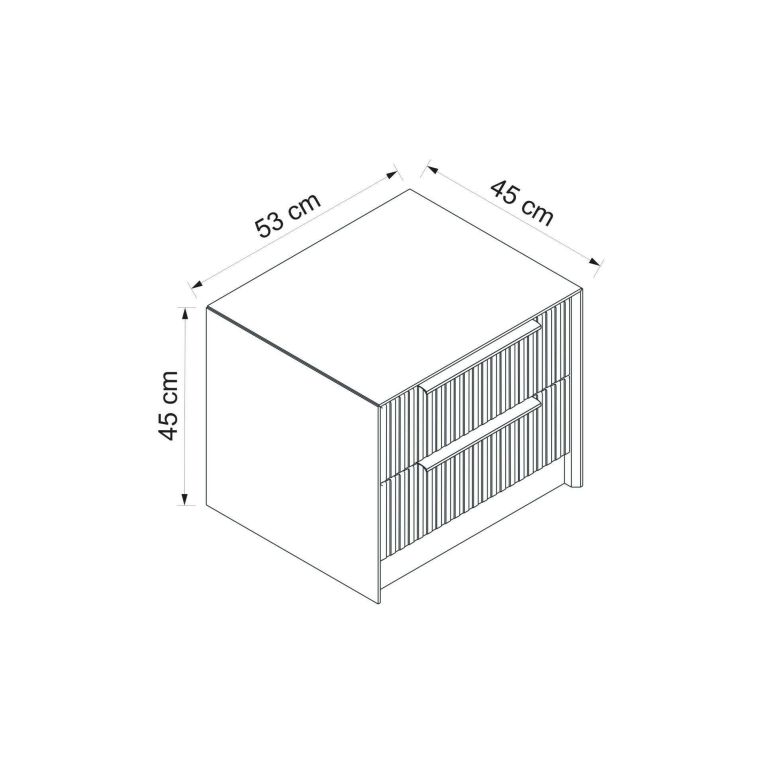 Comodino 2 cassetti antracite 45x45x53h cm - Moke